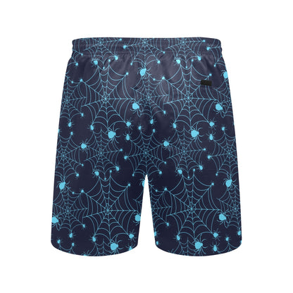 Spider Web Blue Print Design LKS304 Men's Swim Trunks Beach Shorts