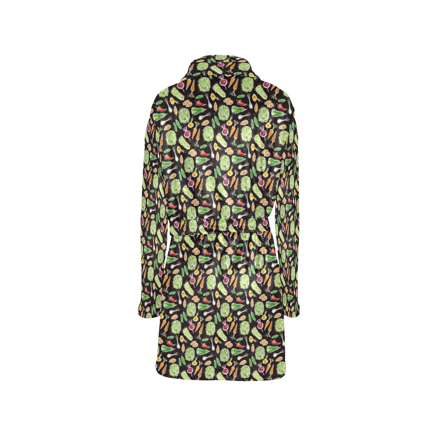 Vegan Draw Themed Design Print Women's Fleece Robe