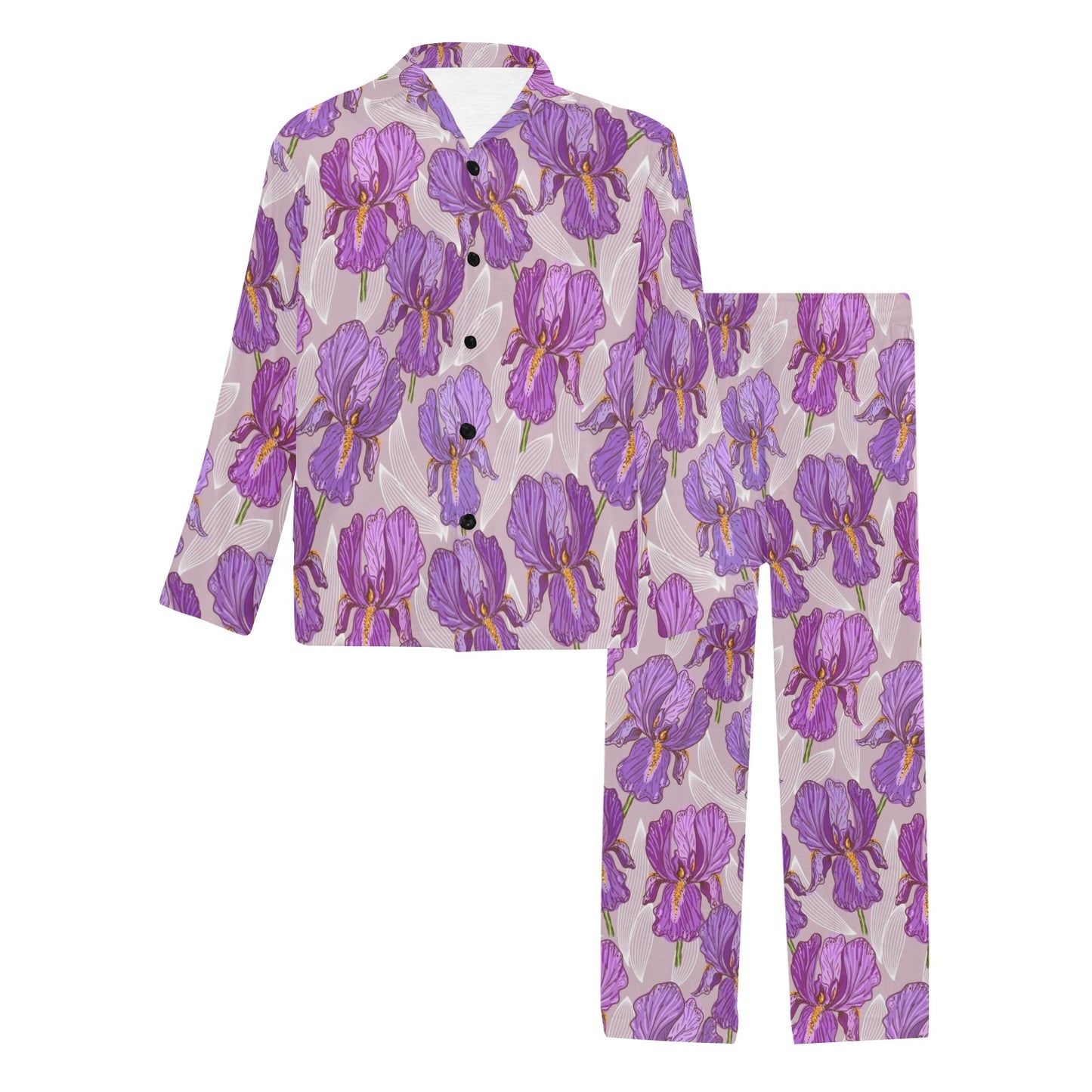 Iris Pattern Print Design IR05 Men's Long Pajama Set