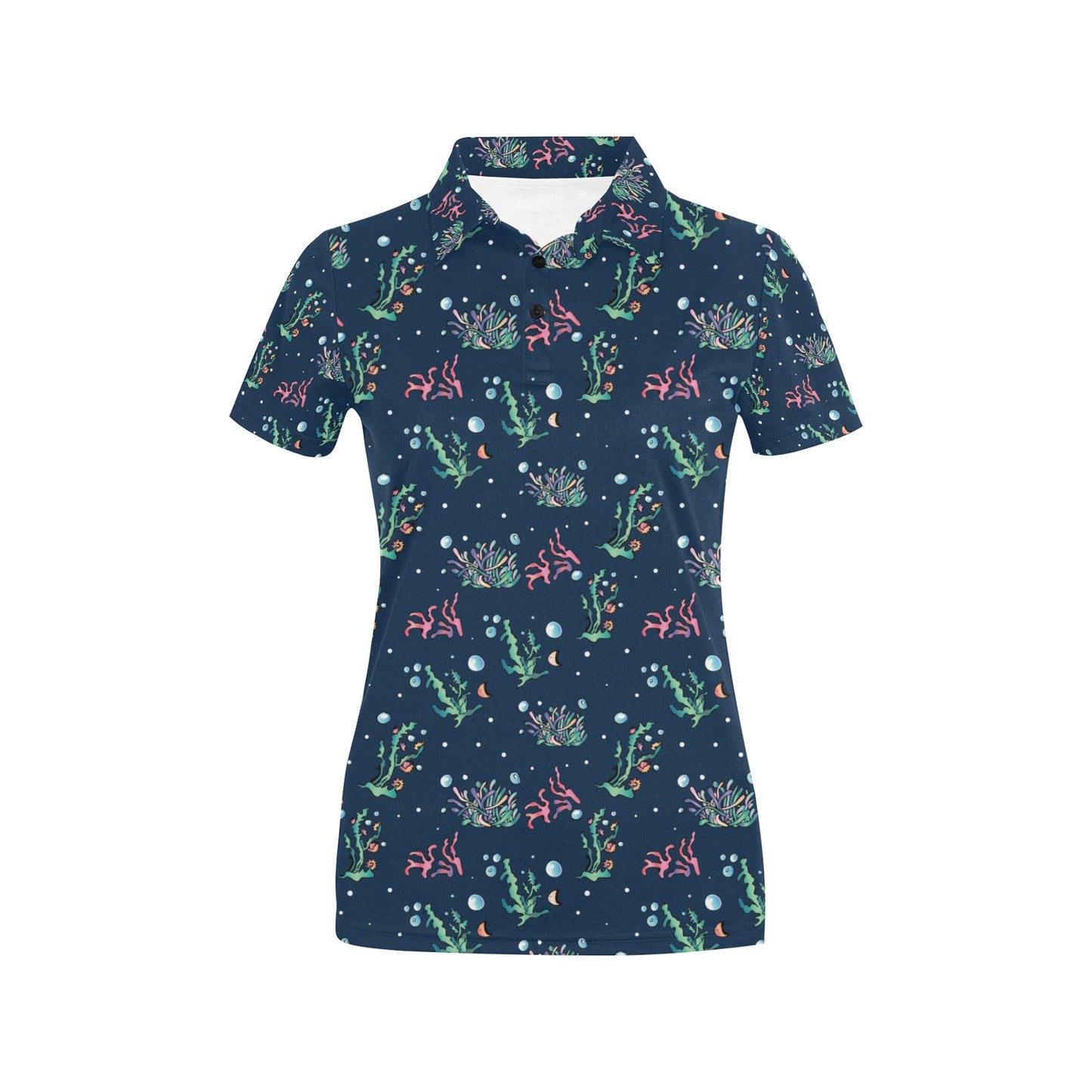 Seaweed Print Design LKS306 Women's Polo Shirt