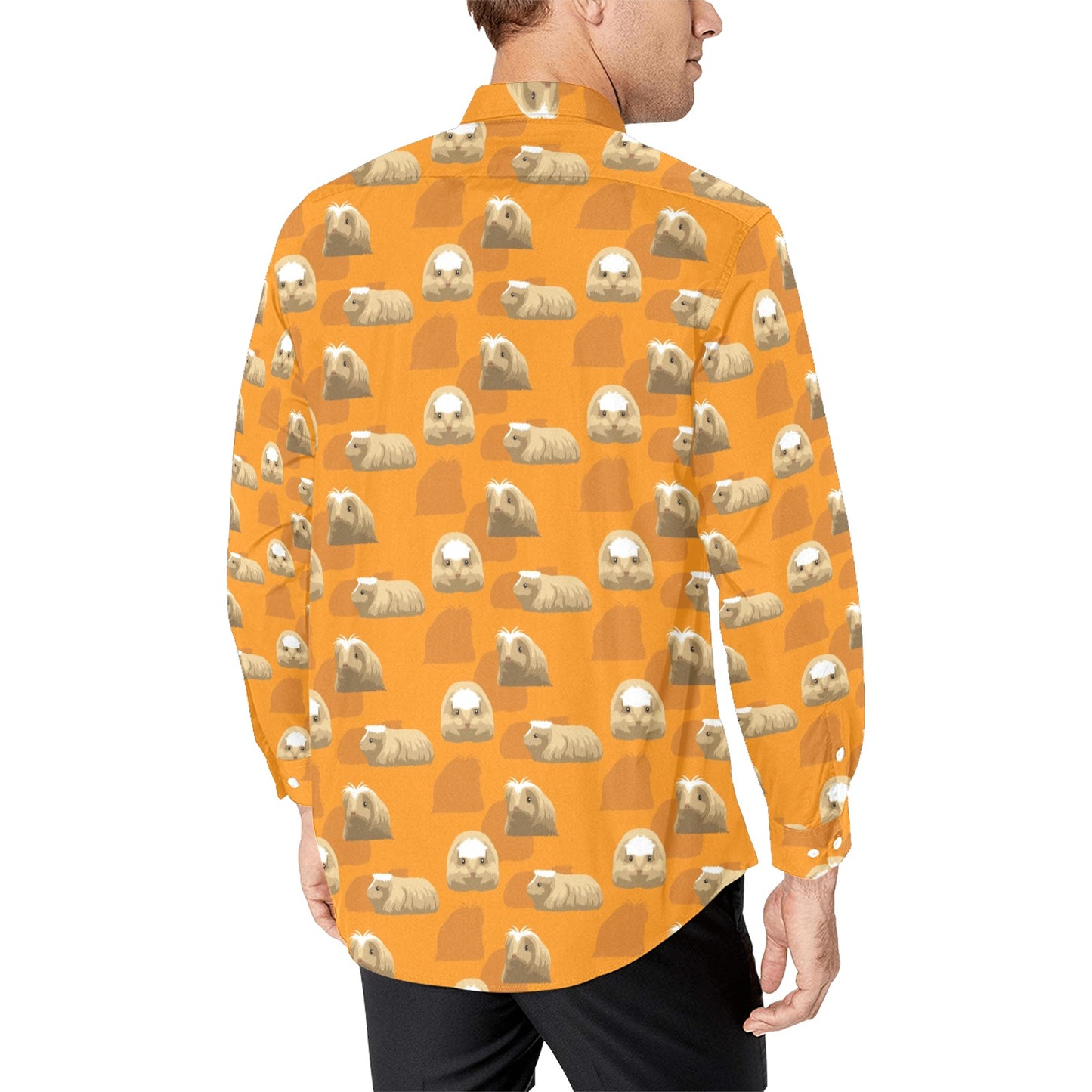 Guinea Pig Print Design LKS403 Men's Long Sleeve Dress Shirt