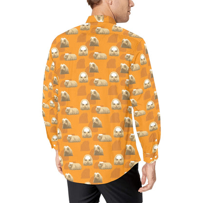 Guinea Pig Print Design LKS403 Men's Long Sleeve Dress Shirt