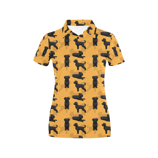 Bouviers des Flandres Pattern Print Design 01 Women's Polo Shirt