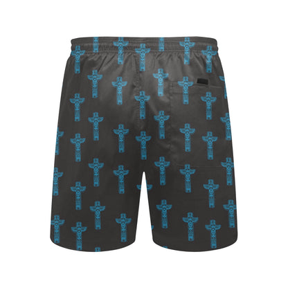 Totem Print Design LKS304 Men's Swim Trunks Beach Shorts