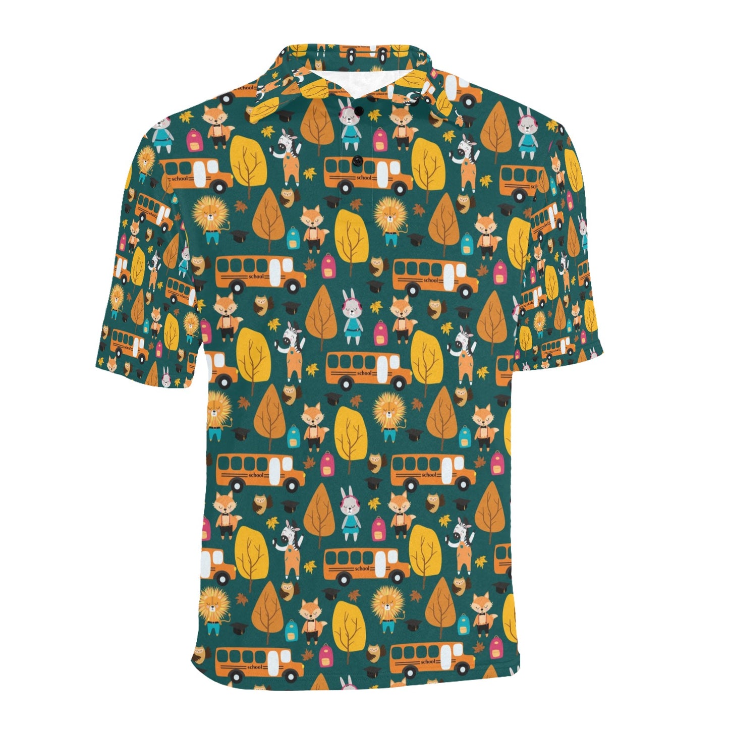 School Bus Print Design LKS309 Men Polo Shirt