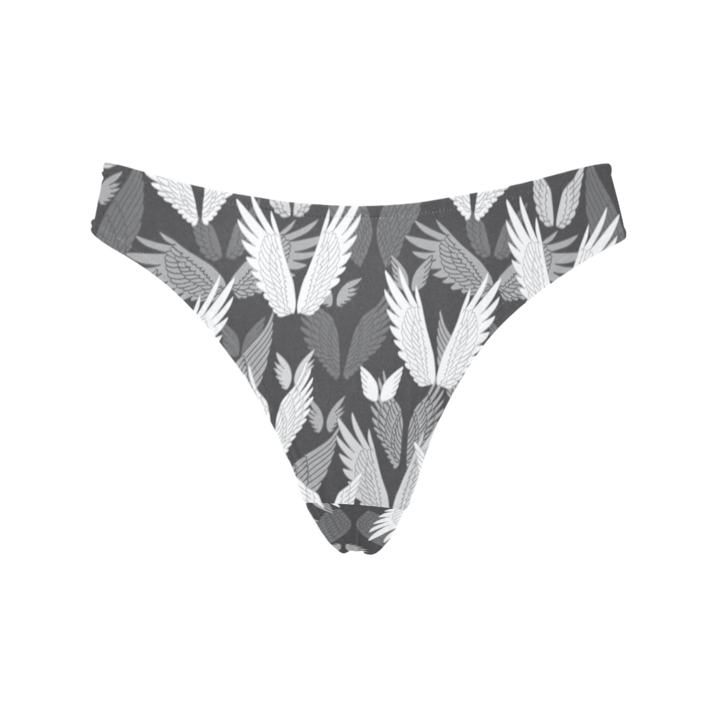 Angel Wings Pattern Design Themed Print Women's Thongs