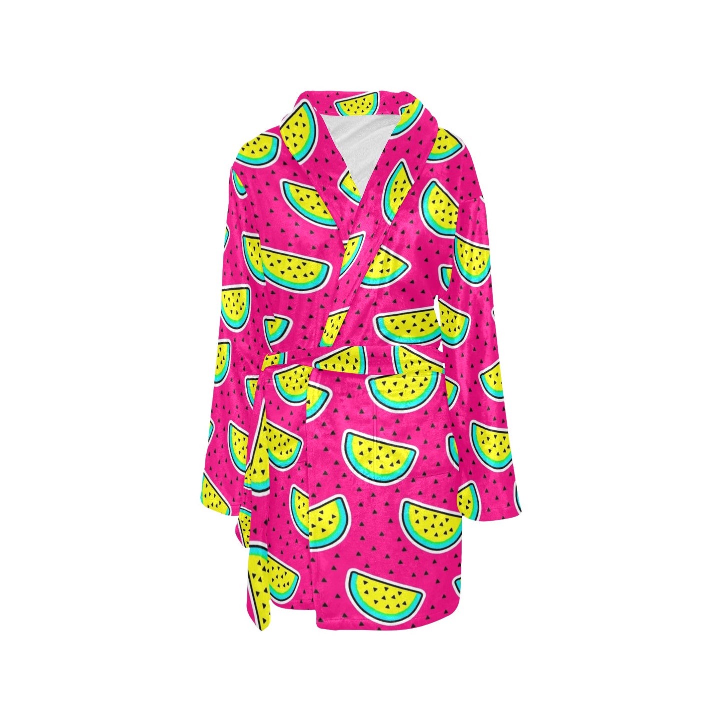 Watermelon Pattern Print Design WM04 Women's Fleece Robe