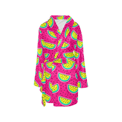 Watermelon Pattern Print Design WM04 Women's Fleece Robe