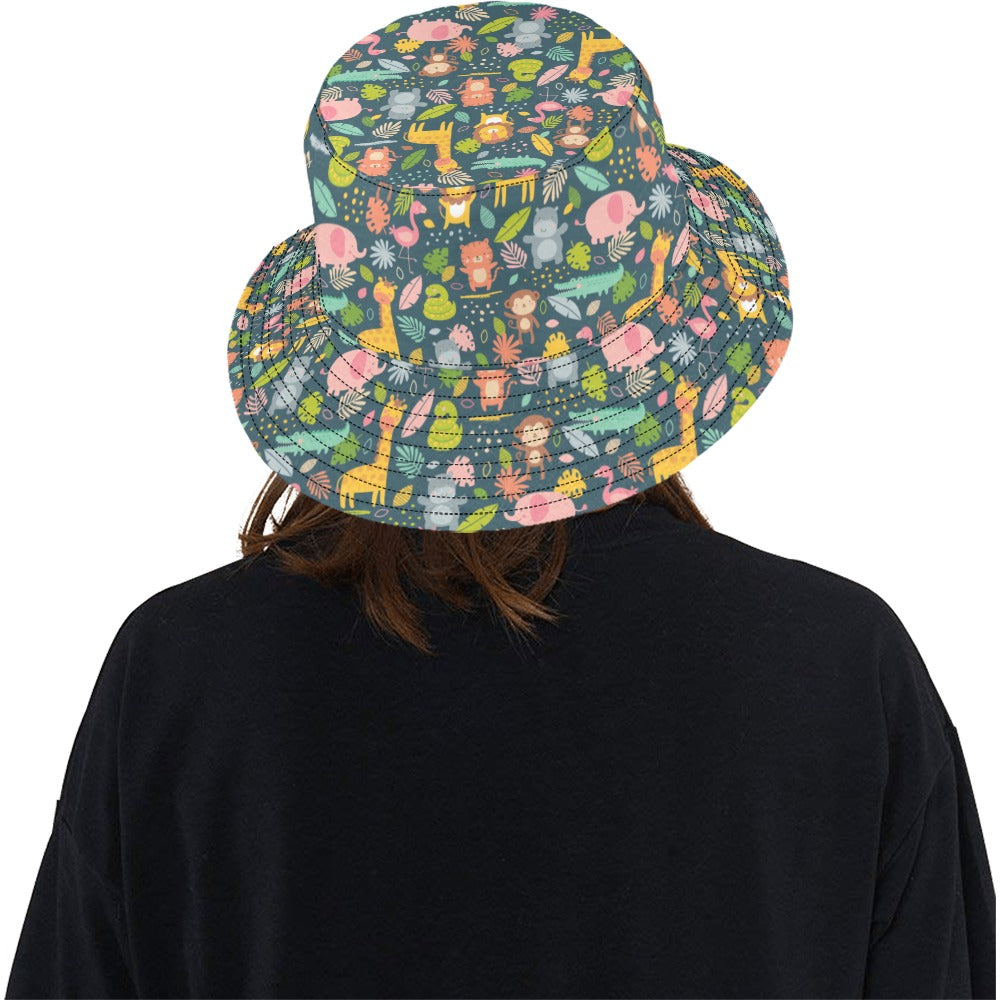 Safari Animal Cartoon Print Design LKS305 Unisex Bucket Hat