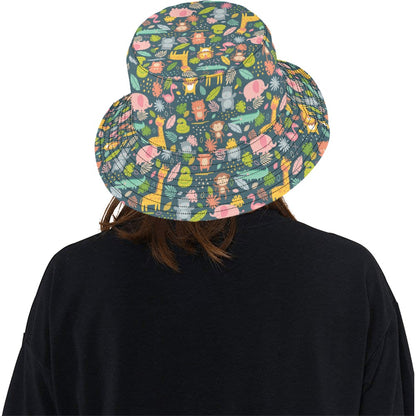 Safari Animal Cartoon Print Design LKS305 Unisex Bucket Hat