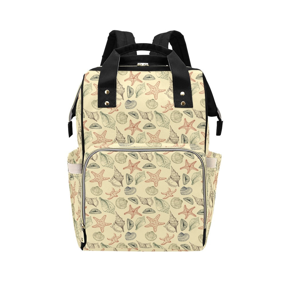 Seashell Print Design LKS305 Diaper Bag Backpack