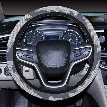 Salmon Fish Knit Style Print Design LKS304 Steering Wheel Cover with Elastic Edge