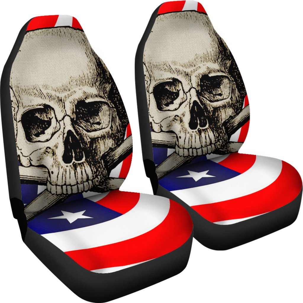 Flag Skull Print Universal Fit Car Seat Covers