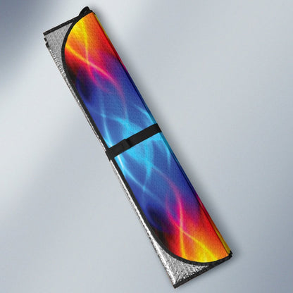 Flame Fire Blue Design Print Car Sun Shade For Windshield