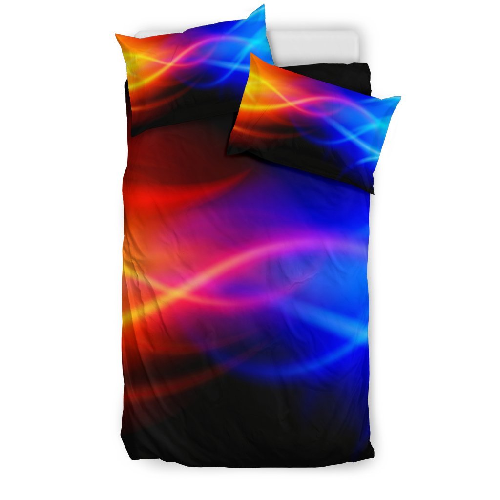 Flame Fire Blue Design Print Duvet Cover Bedding Set