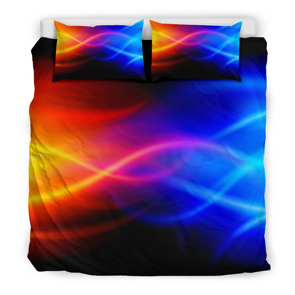 Flame Fire Blue Design Print Duvet Cover Bedding Set