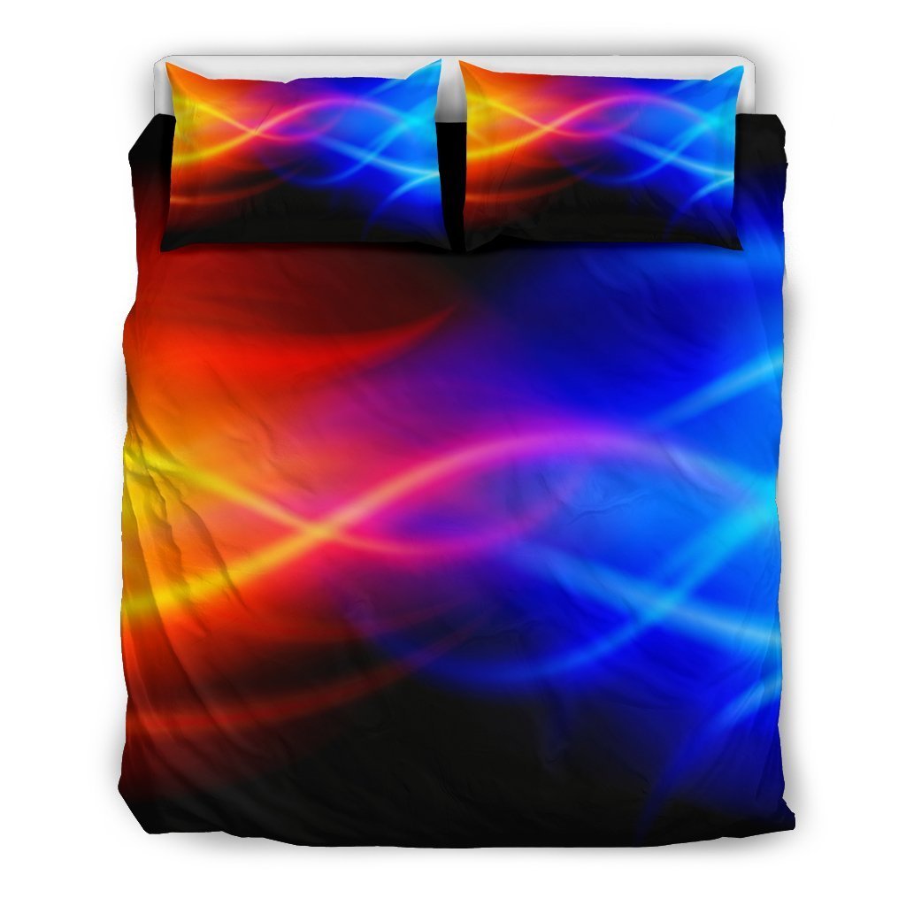 Flame Fire Blue Design Print Duvet Cover Bedding Set