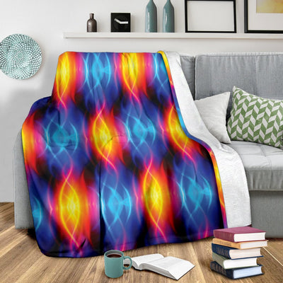 Flame Fire Blue Design Print Fleece Blanket