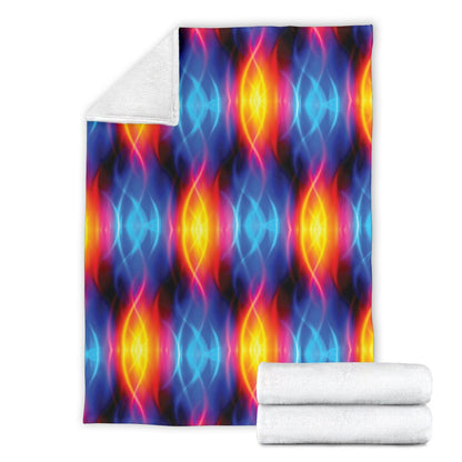 Flame Fire Blue Design Print Fleece Blanket