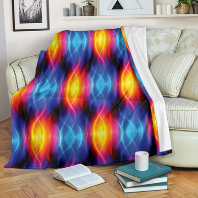 Flame Fire Blue Design Print Fleece Blanket