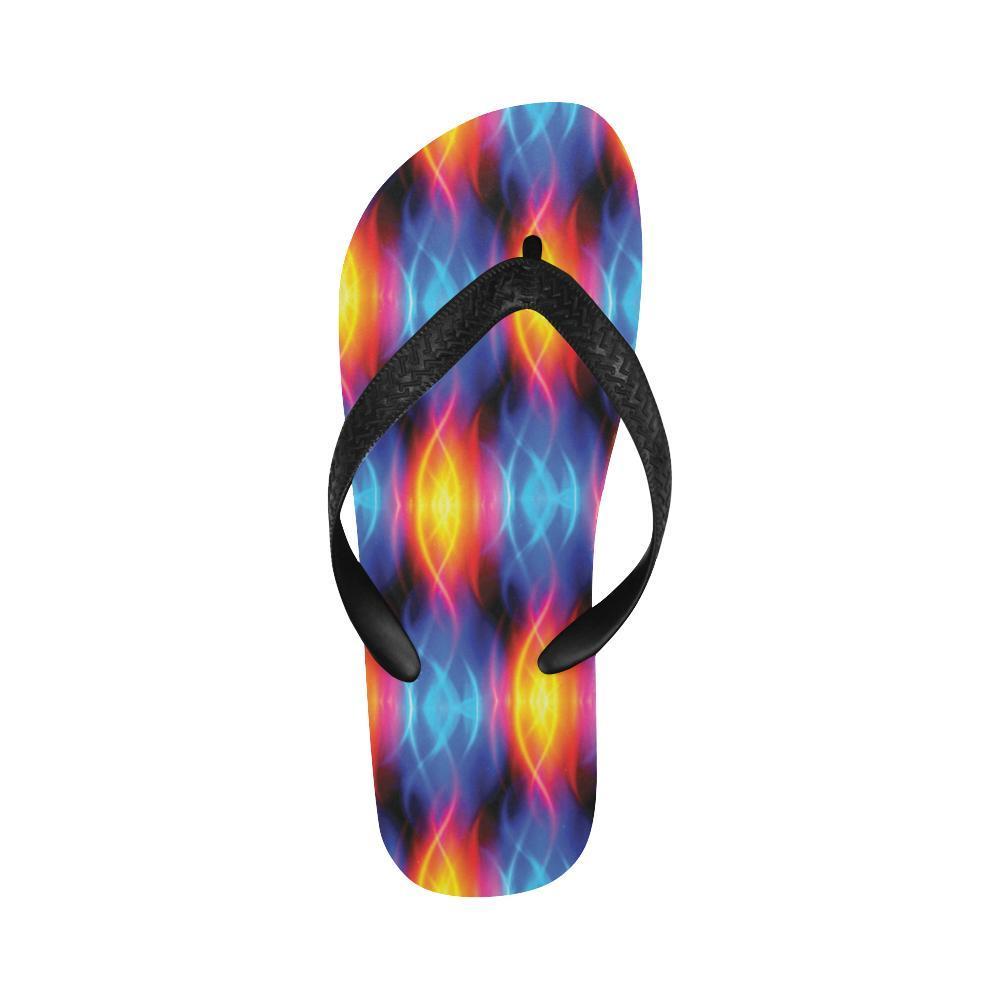 Flame Fire Blue Design Print Flip Flops-JTAMIGO.COM