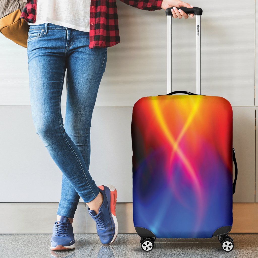 Flame Fire Blue Design Print Luggage Cover Protector