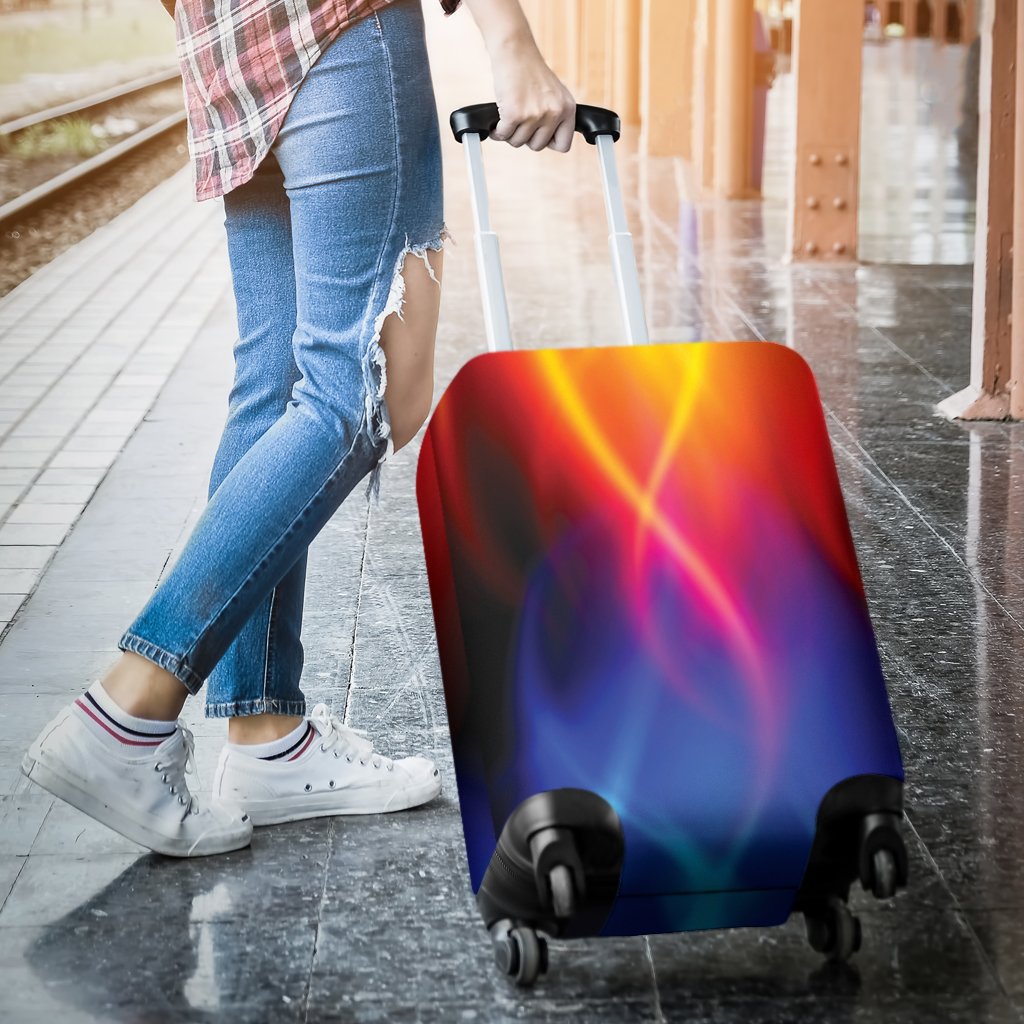 Flame Fire Blue Design Print Luggage Cover Protector