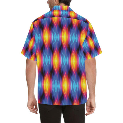 Flame Fire Blue Design Print Men Aloha Hawaiian Shirt