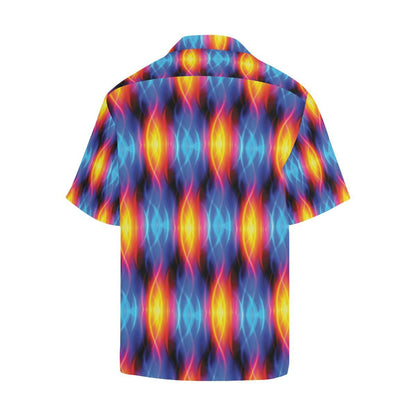 Flame Fire Blue Design Print Men Aloha Hawaiian Shirt