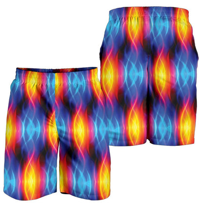 Flame Fire Blue Design Print Mens Shorts-JTAMIGO.COM