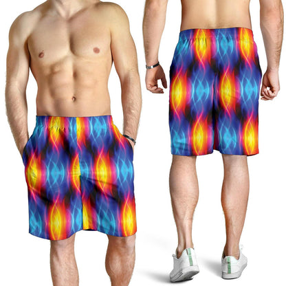 Flame Fire Blue Design Print Mens Shorts-JTAMIGO.COM