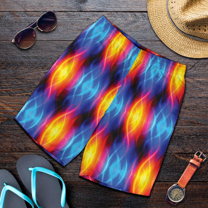 Flame Fire Blue Design Print Mens Shorts-JTAMIGO.COM