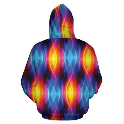 Flame Fire Blue Design Print Pullover Hoodie