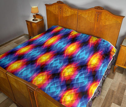 Flame Fire Blue Design Print Quilt-JTAMIGO.COM