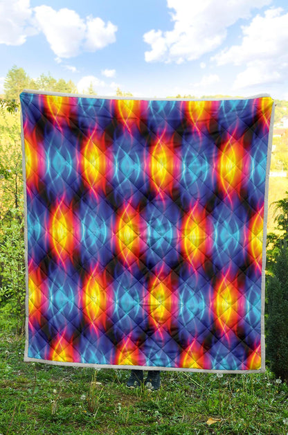 Flame Fire Blue Design Print Quilt-JTAMIGO.COM
