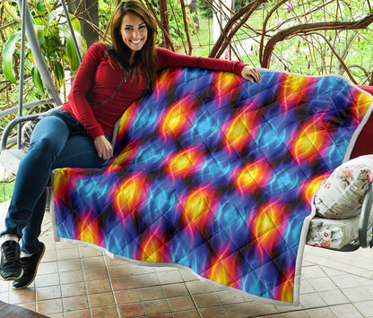 Flame Fire Blue Design Print Quilt-JTAMIGO.COM