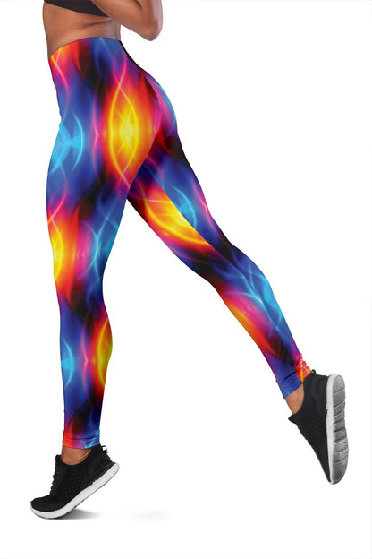 Flame Fire Blue Design Print Women Leggings
