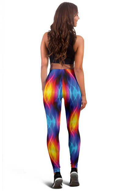 Flame Fire Blue Design Print Women Leggings
