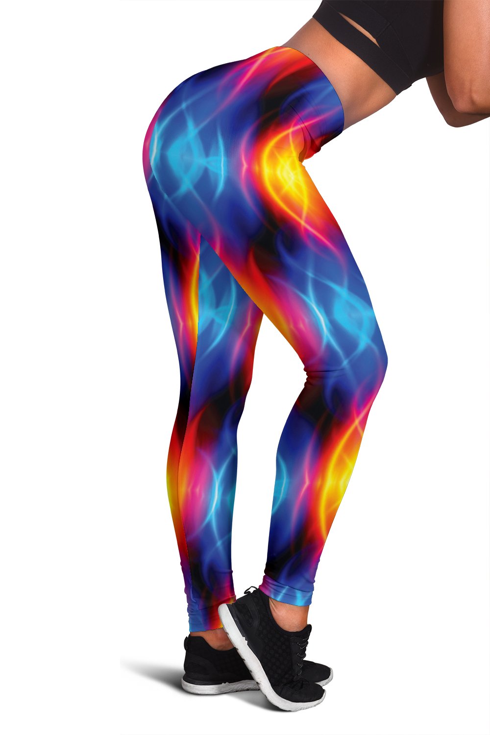 Flame Fire Blue Design Print Women Leggings