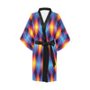 Flame Fire Blue Design Print Women Short Kimono Robe