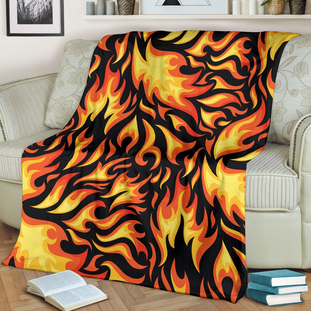 Flame Fire Design Pattern Fleece Blanket