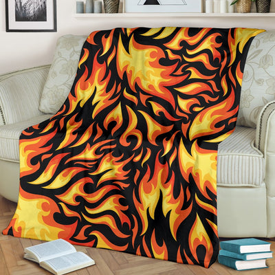 Flame Fire Design Pattern Fleece Blanket