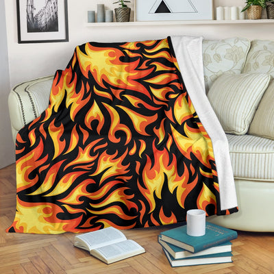 Flame Fire Design Pattern Fleece Blanket