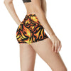 Flame Fire Design Pattern High Waisted Spandex Shorts-JTAMIGO.COM