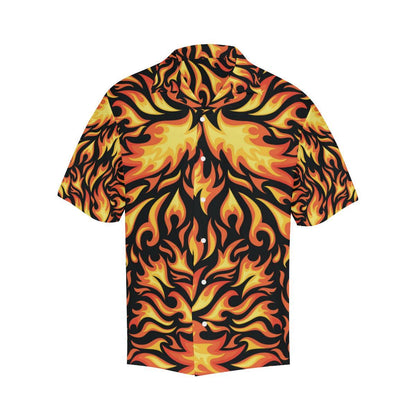 Flame Fire Design Pattern Men Aloha Hawaiian Shirt