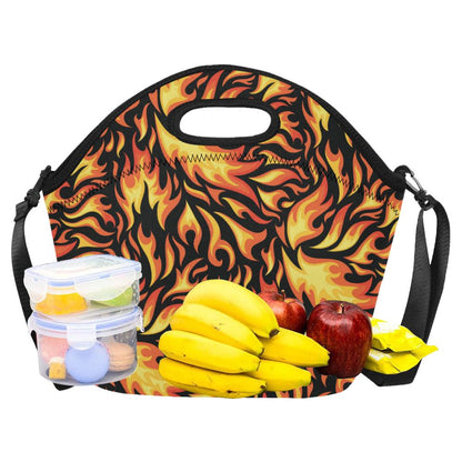 Flame Fire Design Pattern Neoprene Lunch Bag (Model 1669)(Large)-JTAMIGO.COM