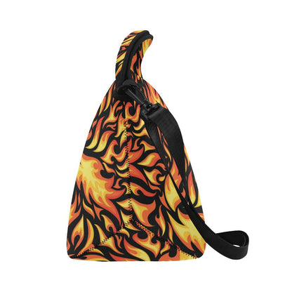 Flame Fire Design Pattern Neoprene Lunch Bag (Model 1669)(Large)-JTAMIGO.COM