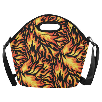 Flame Fire Design Pattern Neoprene Lunch Bag (Model 1669)(Large)-JTAMIGO.COM