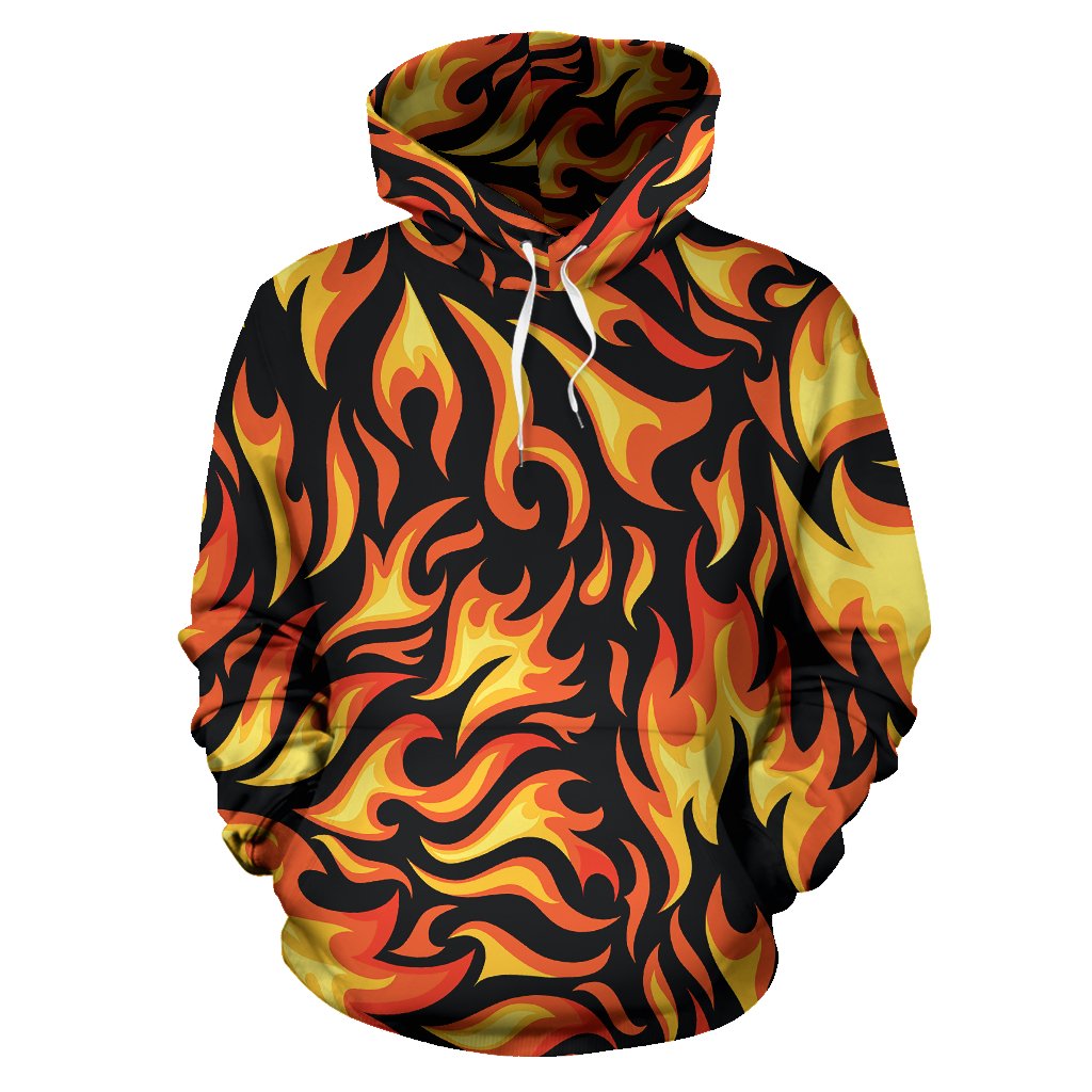 Flame Fire Design Pattern Pullover Hoodie