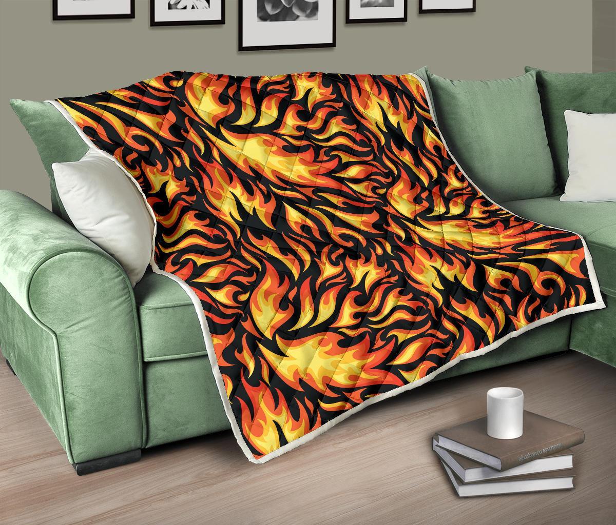 Flame Fire Design Pattern Quilt-JTAMIGO.COM
